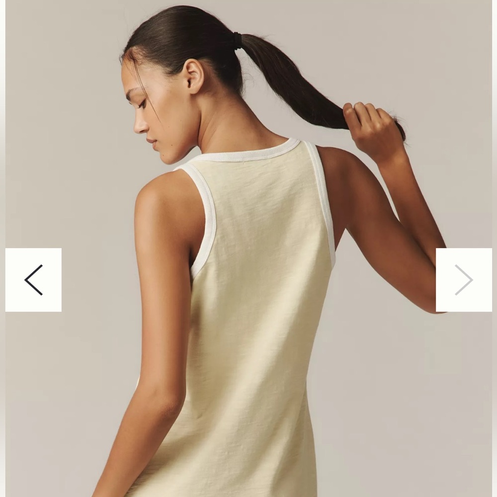 Sundry Cream Yellow Racerback Tank Dress New With Tags - Picture 3 of 7